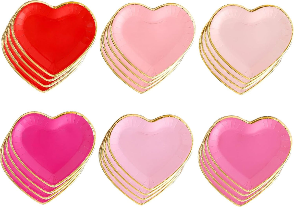 HEART SHAPE MULTICOLOR DESSERT PLATES