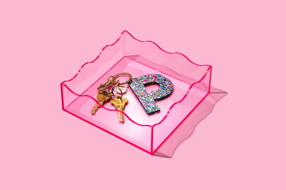 LIGHT PINK SQUARE WAVY TRAY