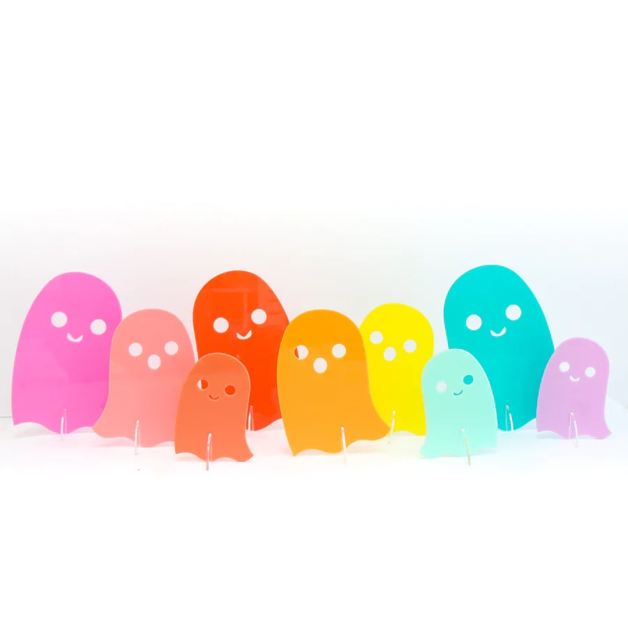 Halloween Orange Set Opaque Acrylic Ghost Decorations