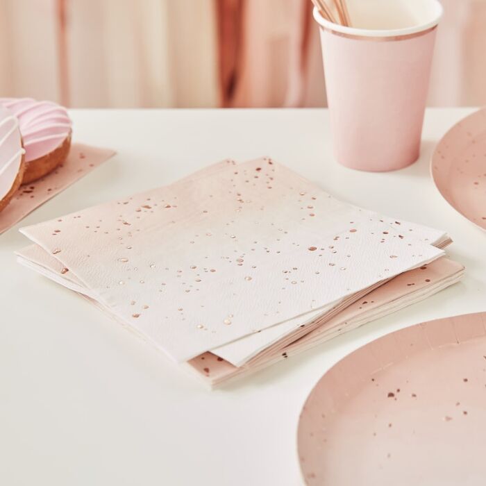 Ombré Rose Gold Dinner Napkins