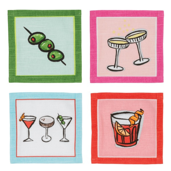 OLIVE COCKTAIL NAPKIN SET