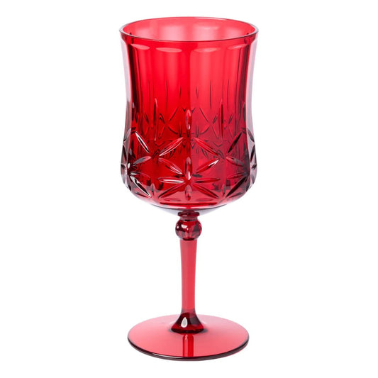HOLIDAY RED STEMMED WINE GLASS