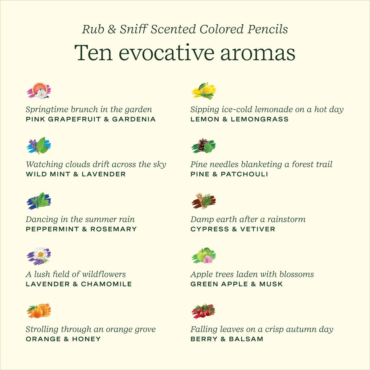 COLORED  PENCILS: RUB & SNIFF SCENTED