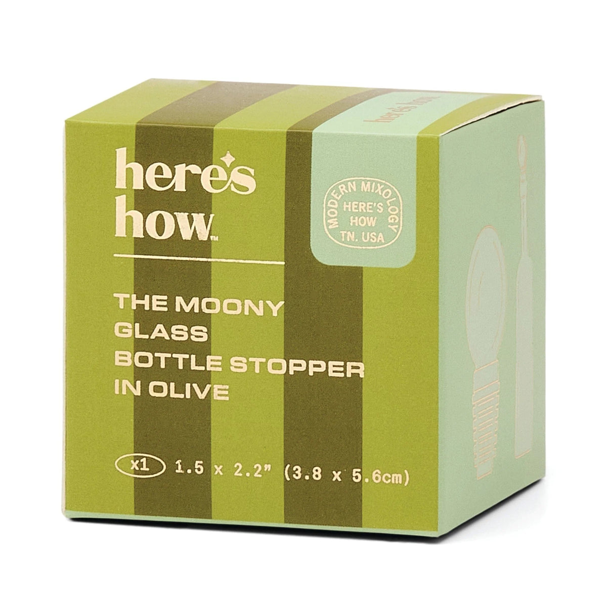 The Moony Glass Bottle Stopper OLIVE