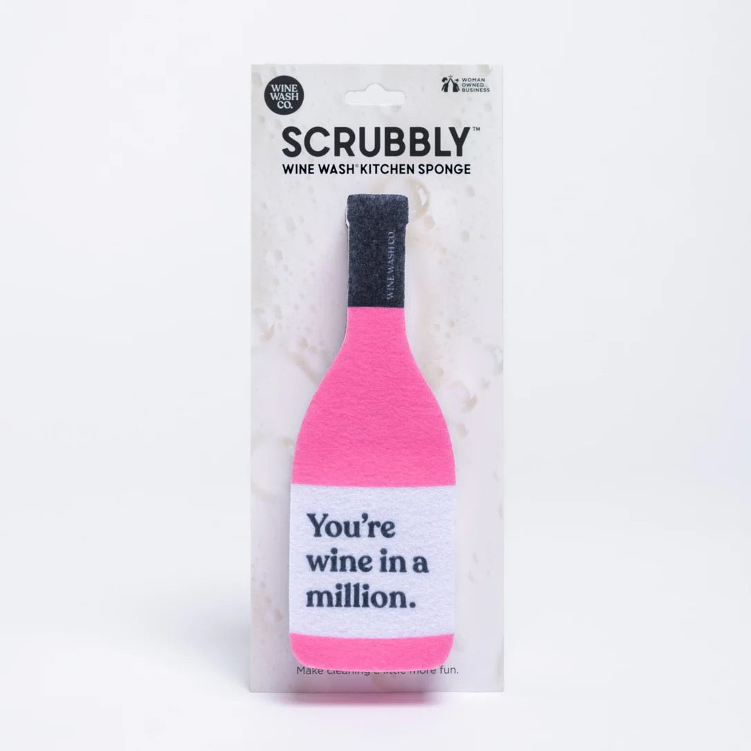 SCRUBBLY WINE BOTTLE KITCHEN SPONGES 8 DESIGNS