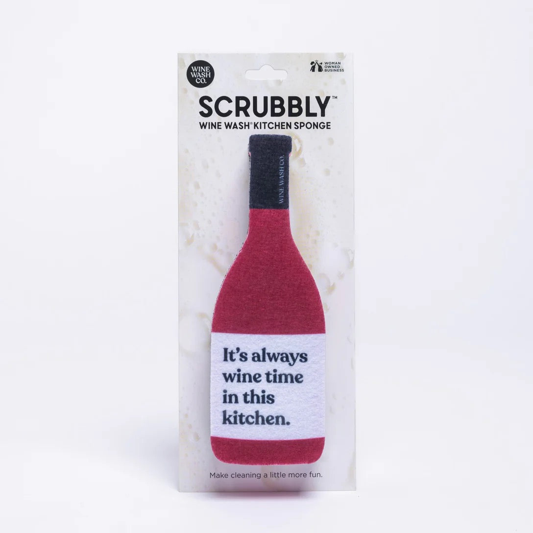 SCRUBBLY WINE BOTTLE KITCHEN SPONGES 8 DESIGNS