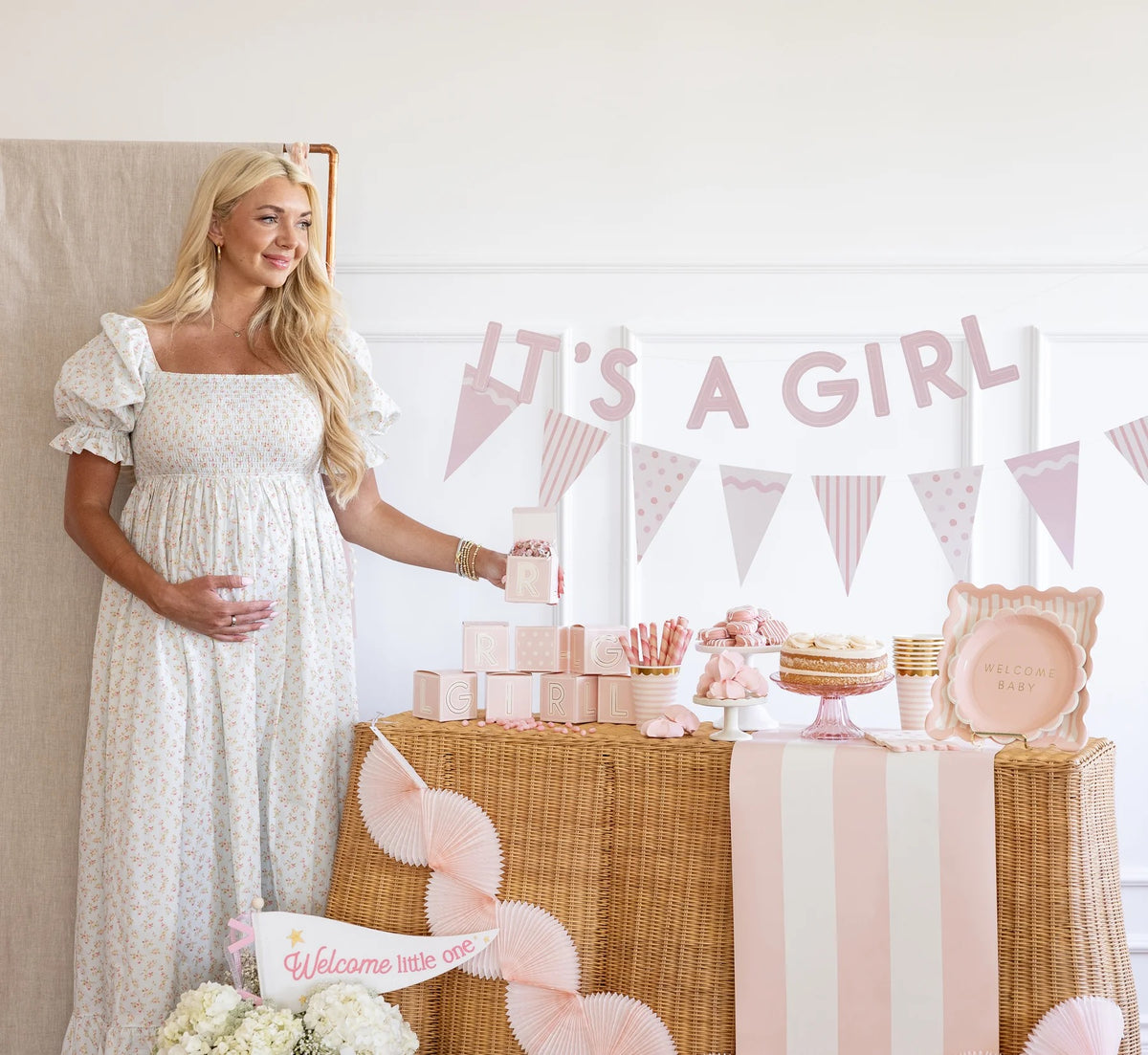 PINK STRIPED TABLE RUNNER