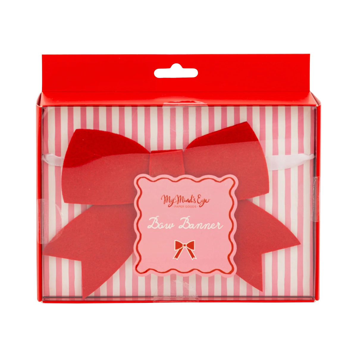 PINK AND RED FELT BOW BANNER