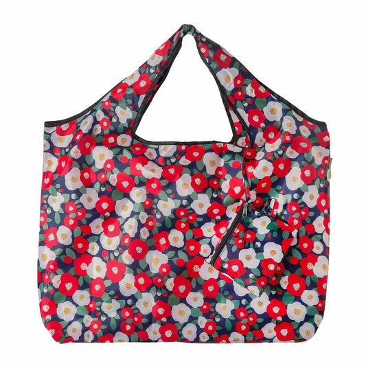 ECO CHIC FOLDABLE REUSABLE LARGE SHOPPING BAG ABSTRACT POPPY