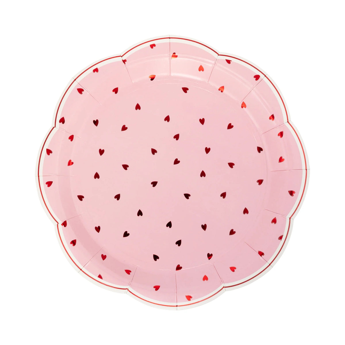 SCALLOPED SCATTERED HEART DINNER PLATES