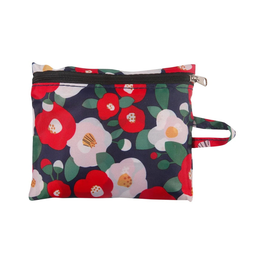 ECO CHIC FOLDABLE REUSABLE LARGE SHOPPING BAG ABSTRACT POPPY