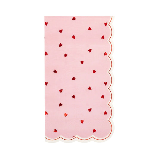SCATTERED HEARTS DINNER NAPKINS