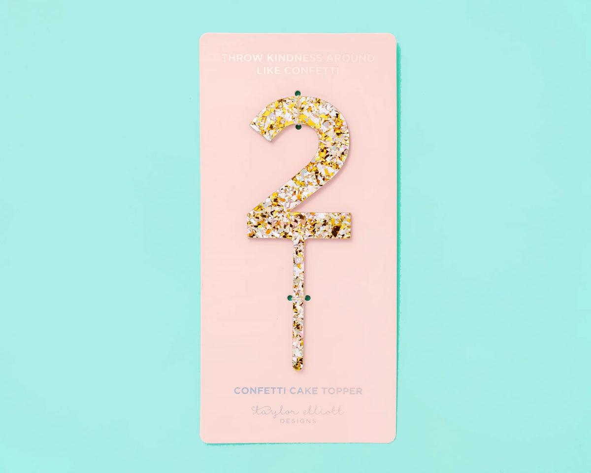 Pearl Confetti Cake Topper Numbers