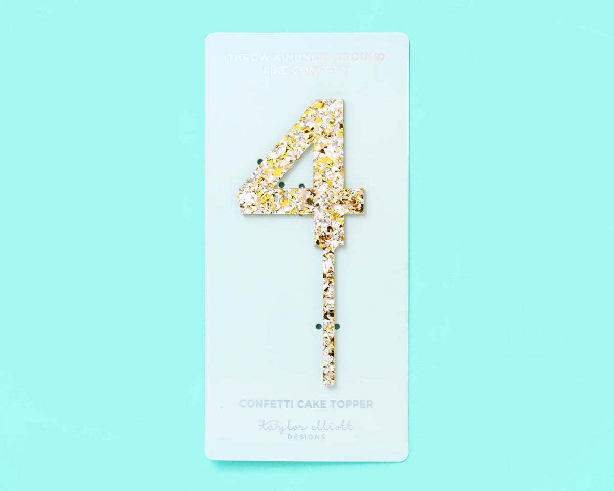 Pearl Confetti Cake Topper Numbers