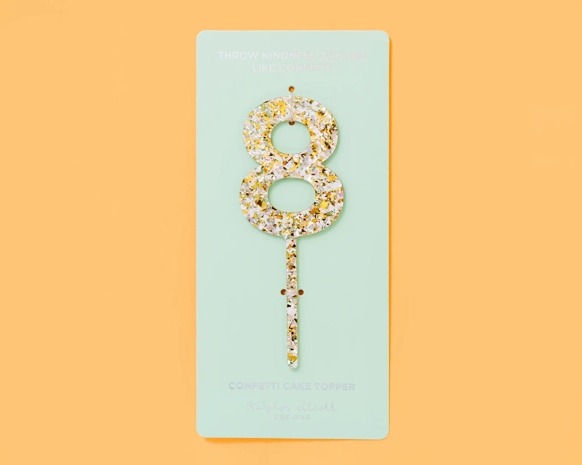 Pearl Confetti Cake Topper Numbers