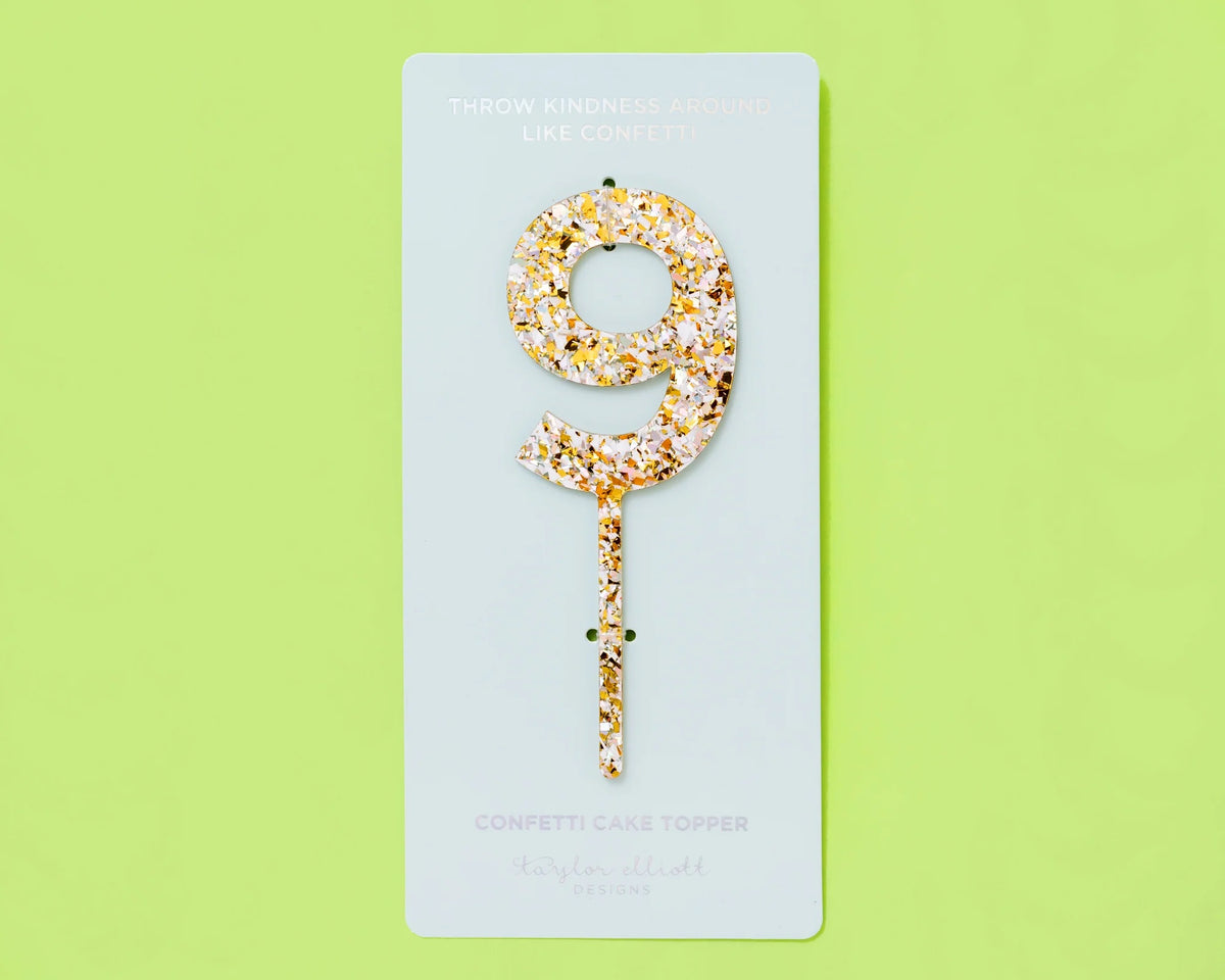 Pearl Confetti Cake Topper Numbers