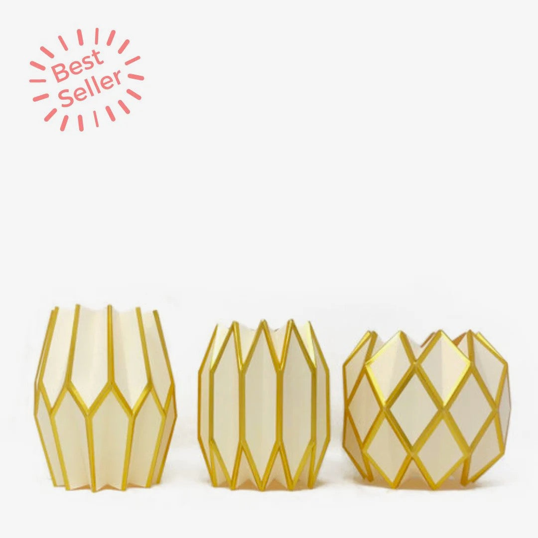 Gold Pearl Paper Vase Wrap