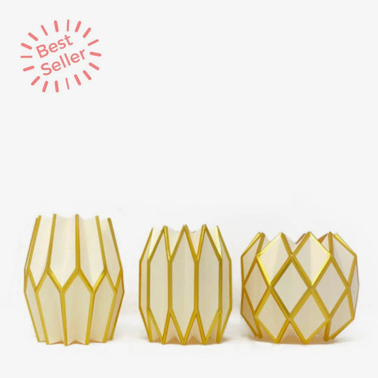 Gold Pearl Paper Vase Wrap