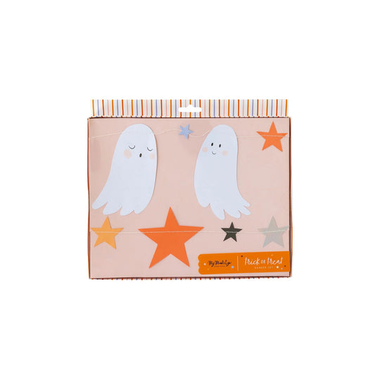 PASTEL TRICK OR TREAT GHOSTS BANNER SET