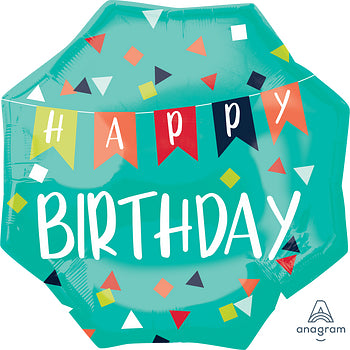 Happy Birthday Supershape Foil Balloon 22''