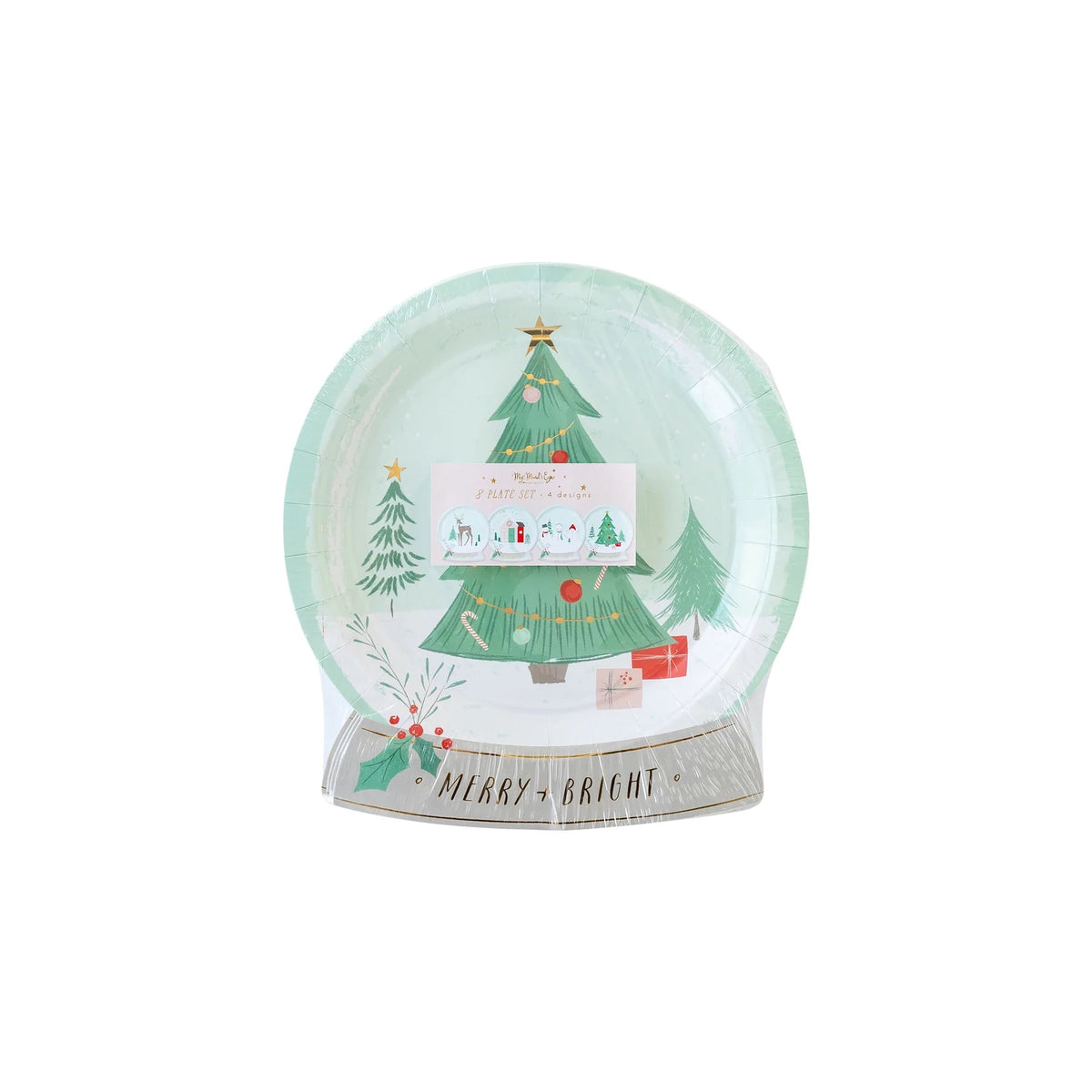 SNOW FUN SNOW GLOBE DINNER PLATES