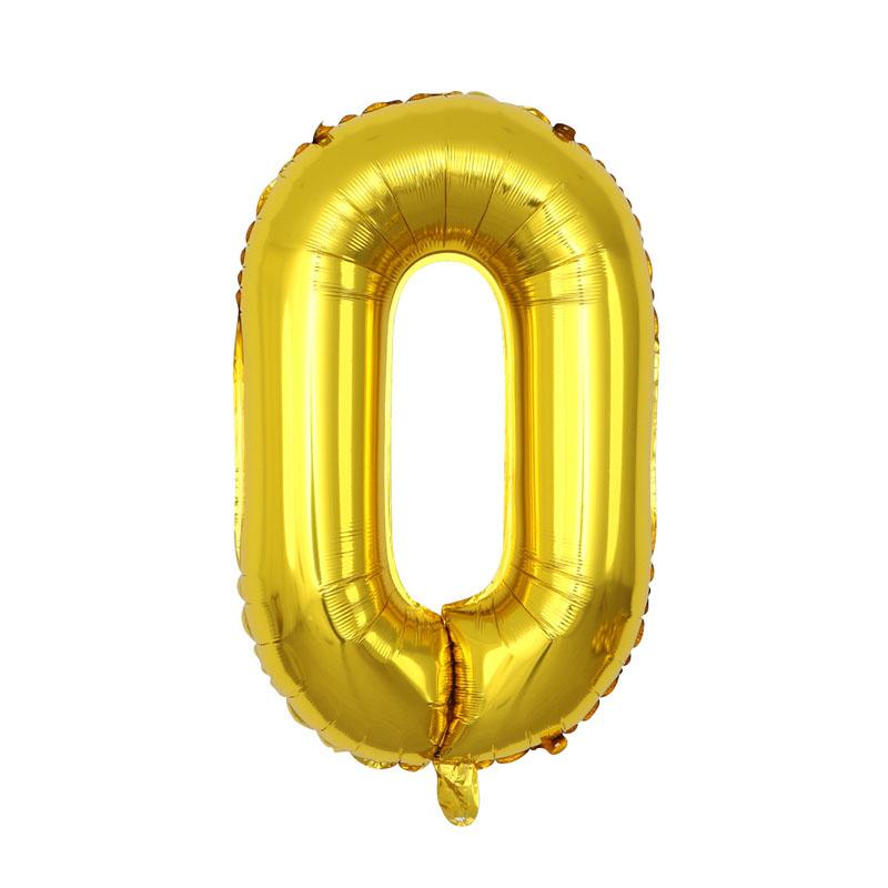 Gold Numbers Foil Balloons